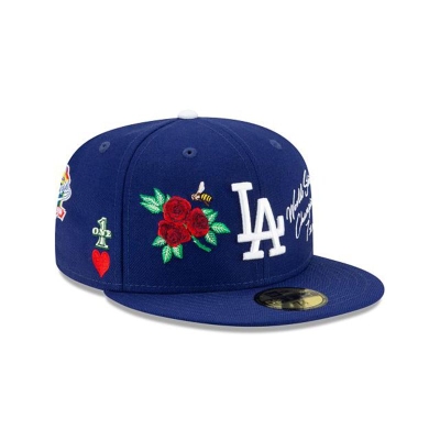 Blue Los Angeles Dodgers Hat - New Era MLB Icon 59FIFTY Fitted Caps USA9370865